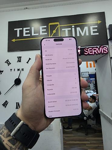 iphone x10: IPhone 15 Pro Max, 256 GB, Natural Titanium, Zəmanət, Simsiz şarj, Face ID — 3