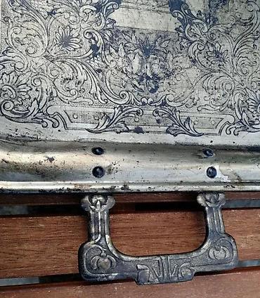 Staro posuđe i escajg: Vintage veliki posrebreni predratni poslužavnik 57 cm!. Vintage veliki — 6