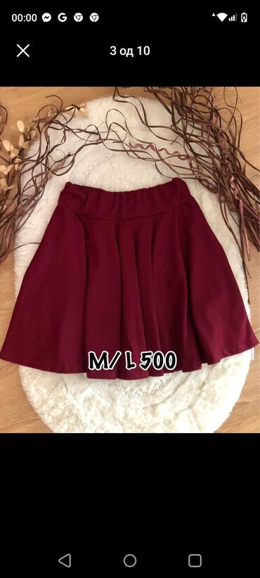 duge suknje prodaja: M (EU 38), Midi, color - Burgundy