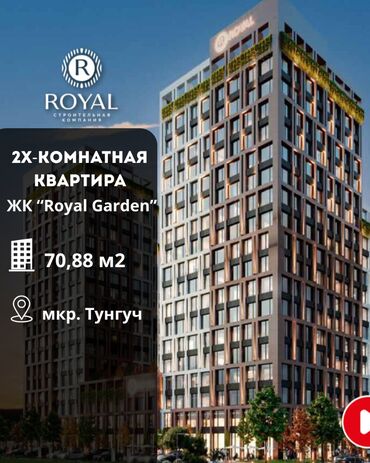 садовое село: 2 комнаты, 70 м², 3 этаж