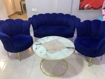 Seplər: Qonaq otağı üçün, İşlənmiş, Oval masa, 2 stul