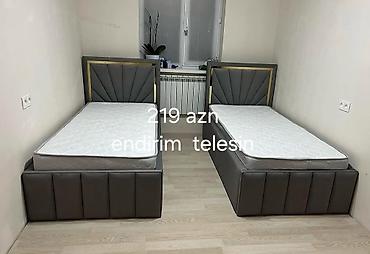 materiallar: - İki ədəd tək nəfərlik çarpayı dəsti - Başlıq: yumşaq döşəməli — 1