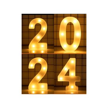 аренда кастум: Объемные светящиеся цифры 2024! размер: 17см*20см можно использовать
