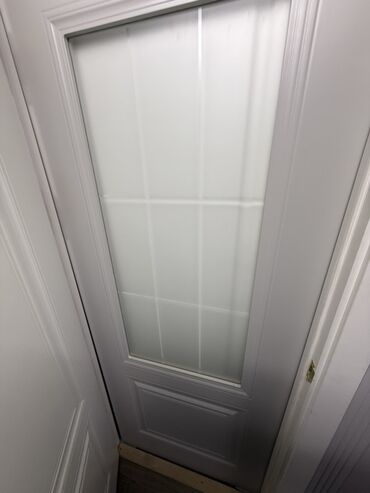 двери от ванной комнаты размер 200 на 60: Ички эшик айнек менен, МДФ, Боёлгон, түсү - Ак, 200 * x 80 см