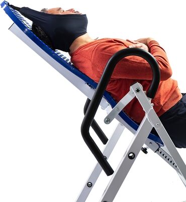 тринажер для спины: Инверсионный стол Элит с Петлей Глиссона синий Рассчитан на вес до