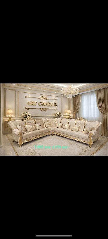 Sifarişlə divan dəstləri: Luks dizaynlı künc divan dəsti - Klassik və modern interyerlərə — 6