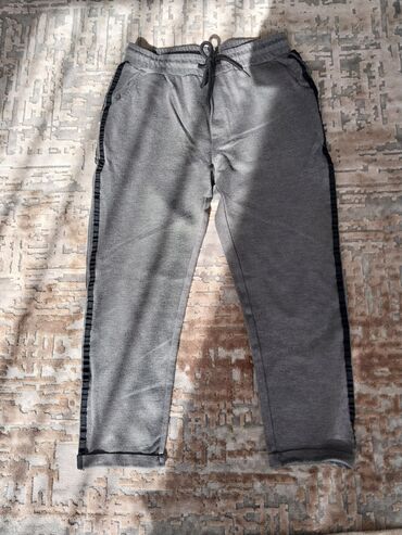 джинсы для девочек: Джинсы и брюки, цвет - Серый, Б/у