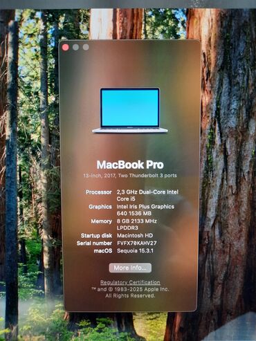 apple macbook pro core i5 13: Ноутбук, Apple, 8 ГБ ОЗУ, Intel Core i5, 13.3 ", Б/у, Для несложных задач, память SSD