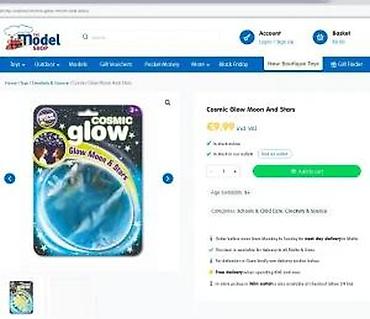 Kreativni setovi za decu: Sjajne nalepnice koje svetle u mraku – set Mesec i zvezde (13 kom) - — 10