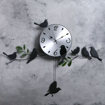 часы настенные цена в бишкеке: Часы настенные, серия: Природа, "Птички на веточке", с маятником Цена
