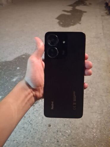 Redmi 13C, 128 ГБ, цвет - Черный, Face ID, Отпечаток пальца