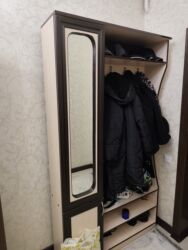 шкафы каракол: Гарнитур для прихожей, Б/у, Зеркало, ДСП, Самовывоз, цвет - Коричневый