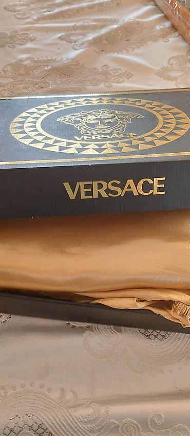 Ткани: Versace dizaynlı atlas dəst. YENİ İKİ YATAQ DƏSTİ. ATLAS QİZİLİ — 6