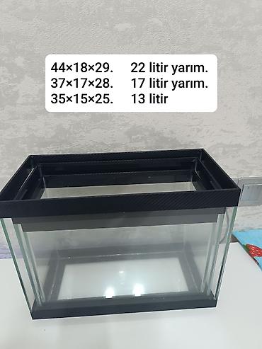afcarka qara: Akvaryum şüşə akvariumlar – 3 fərqli ölçüdə - 44×18×29 sm – 22,5 litr — 1