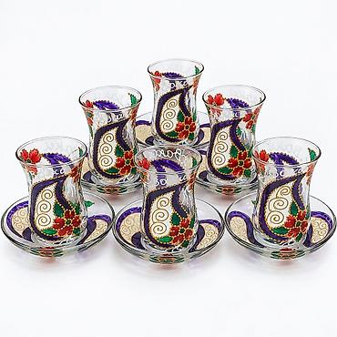 sirincay stekanlari: Çay dəsti, Şüşə, 6 nəfərlik, Türkiyə — 6