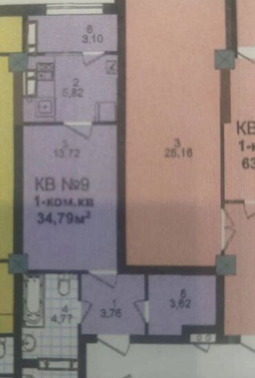 Продажа квартир: 1 комната, 35 м², Элитка, 9 этаж, ПСО (под самоотделку)