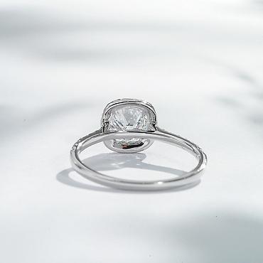 Үлпөт көйнөктөрү жана аксессуарлар: 💍 Кольцо из белого золота 750 пробы с лабораторными бриллиантами • — 5
