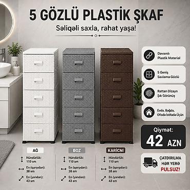 пластик шкаф: 5 gözlü plastik şkaf – səliqəli saxlama üçün ideal həll — 1