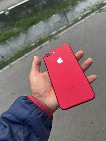 бушные телефоны: IPhone 7 Plus, Б/у, 128 ГБ, Красный, Чехол, 100 %