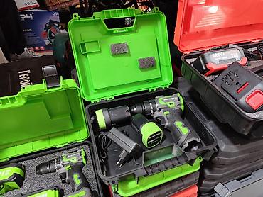 Наборы электроинструментов: Cordless Tool Kits in Cases Description: - Various professional tool — 7