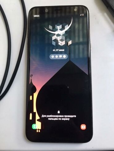 на запчасти айфон: Samsung Galaxy A6, Колдонулган, 32 ГБ, түсү - Саргыч боз, 2 SIM