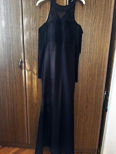 sacaqli don: Qara zərif uzun don - Model: Uzun, düz kəsim; alt hissə axıcı parça - — 2