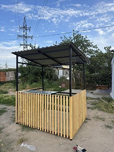 Уличный киоск/барная стойка с навесом - Каркас: металлический