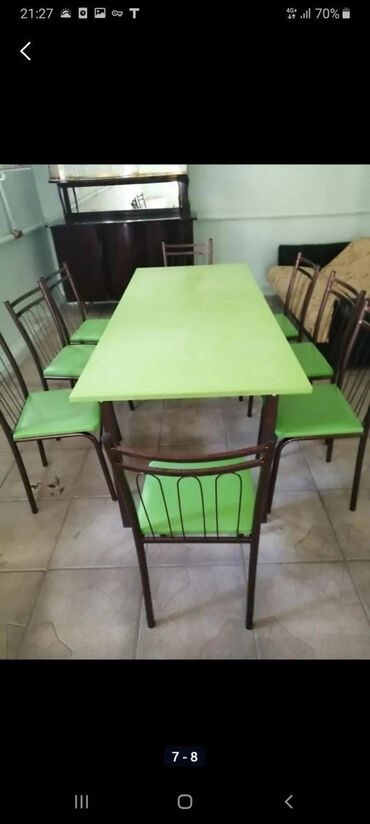 Masa və oturacaq dəstləri: Stol stul tek ve Komplekt Wekilde 4 neferlik Parca ile 120 azn 4 — 7