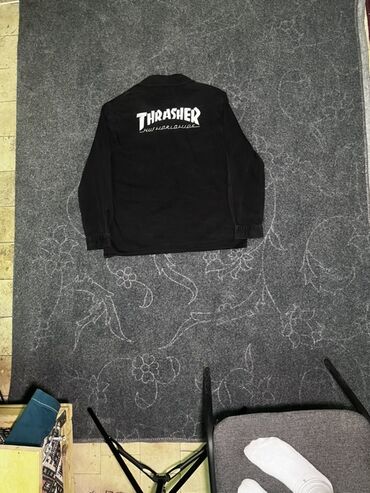 украшения с водолазкой: Черная рубашка‑куртка Thrasher в коллаборации с брендом huf - Цвет