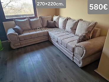 Ugaone garniture: Ugaona garnitura 300×220 cm - Prostrana L‑forma sa dubokim sedištima — 15