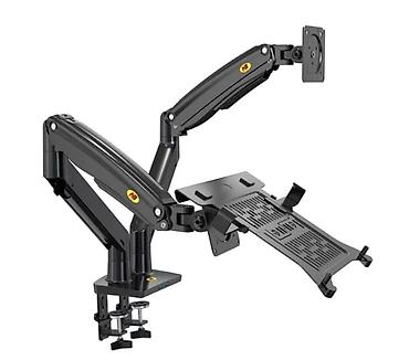 laptop stand: Monitor ARM SHA015 Black – Gas Spring İkiqollu Tutacaq Masanızda — 1