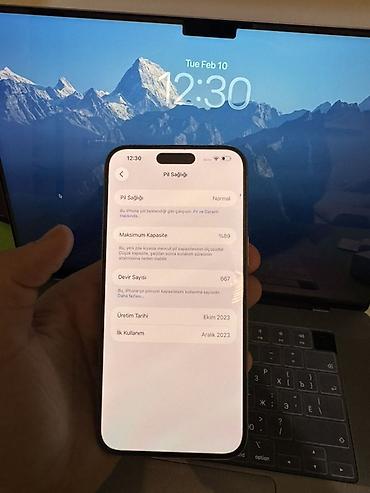 Apple iPhone: IPhone 15 Pro Max, 256 GB, Natural Titanium, Simsiz şarj, Face ID, Sənədlərlə — 13