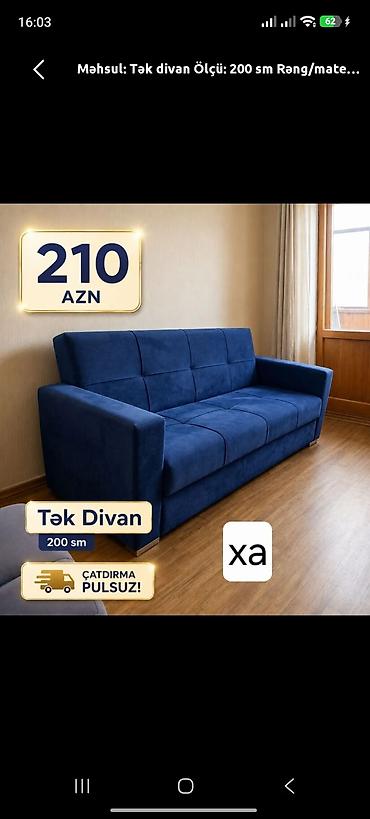 divanlar kreditle: Divan, Yeni, Parça, Şəhərdaxili pulsuz çatdırılma — 1