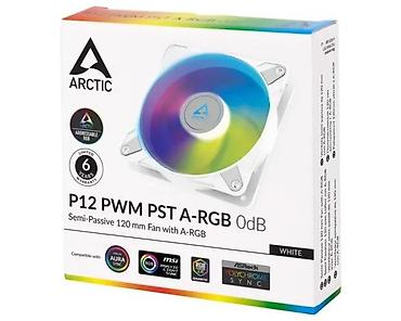 car bluetooth adapter: ARCTIC P12 PWM PST A-RGB 0 dB – beli, 120 mm polupasivni ventilator sa — 1