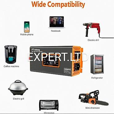 İnverterlər: Yeni Inverter, 3000-5000 Vt, 12 - 220 volt, Ünvandan götürmə, Ödənişli çatdırılma, Rayonlara çatdırılma — 12