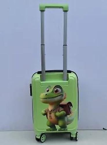 Rančevi, torbe i koferi: Dečji kofer na točkiće – zeleni, sa motivom simpatičnog dinosaurusa - — 11