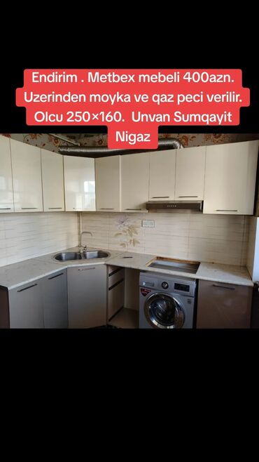Məişət məhsulları: Endirim . Metbex mebeli 400azn. Uzerinden moyka ve qaz peci verilir
