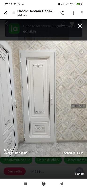 Plastik qapılar: Yeni Plastik qapı 70x200 sm Zamok və çərçivə ilə, Zəmanətli, Ödənişli quraşdırma, Ödənişli çatdırılma — 16