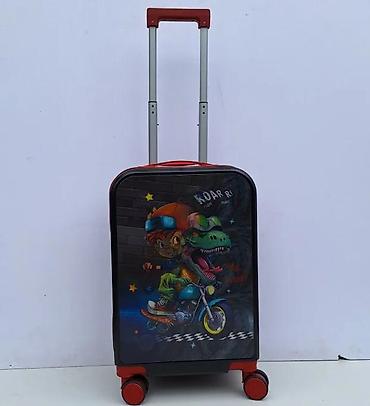 Rančevi, torbe i koferi: Dečji kofer na točkiće – motiv dinosaurusa na motoru - Tvrdo kućište — 1