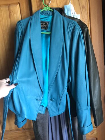 куртка синяя: Кожаная куртка, Классическая модель, L (EU 40)