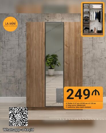 Divan və masa dəstləri: Kupe, 3 qapılı Qarderob, paltar dolabı