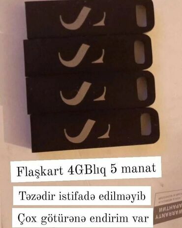 flashkart qiymetleri: Flashkart 4Gb 💰Qiymət: 5 manat Ünvan: Bayıl (bren) Daha ətraflı