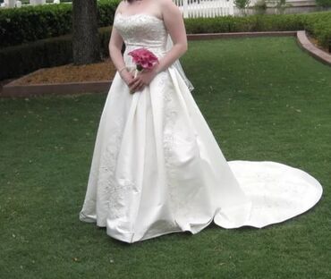 вязаное свадебное платье: Свадебное платье, Mori Lee, С корсетом, Со шлейфом, Атлас, США, Пайетки, Кружево, Стразы, Б/у