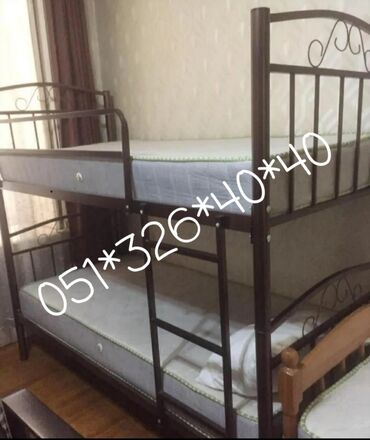 İkimərtəbəli uşaq çarpayıları: Oğlan və qız üçün, Yeni, Çarpayı, Matras ilə, Siyirməsiz — 13