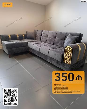 Диваны: Künc divan – model 2237 - Ölçü: 260 × 160 sm - Mexanizm: açılan — 1