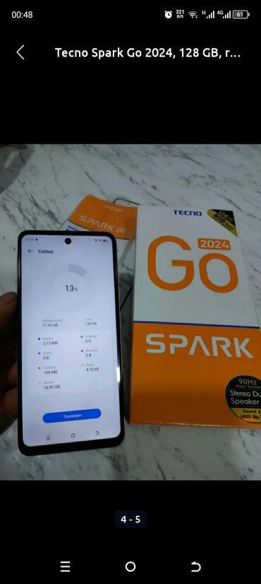 Tecno: Tecno Spark Go 2024, 128 GB, rəng - Qara, İki sim kartlı