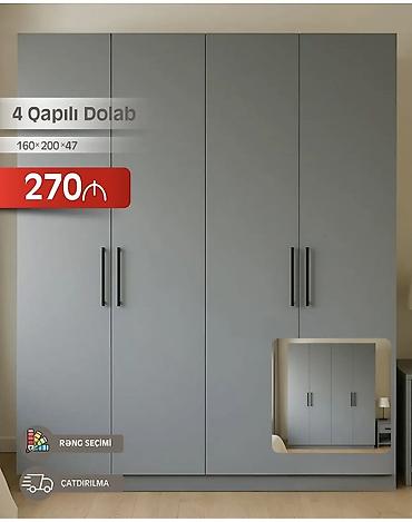 4 qapılı dolab – müasir minimal dizayn Ölçülər: 160 × 200 × 47 sm lalafo.az -da 4 qapılı dolab – müasir minimal dizayn Ölçülər: 160 × 200 × 47 sm