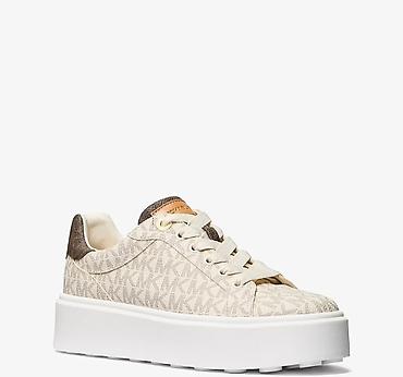 krosovka: Michael Kors platform idman ayaqqabısı - Model: MK monoqram naxışlı — 1