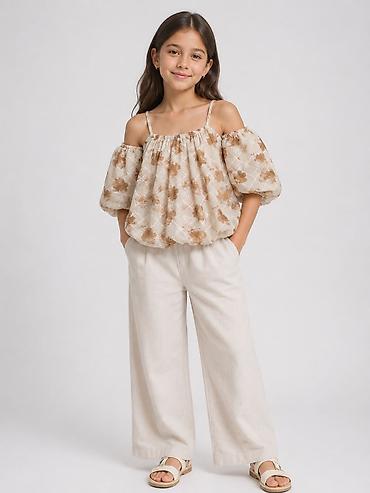 Детская одежда и обувь: Qız uşaqları üçün yaylıq bluz - Model: off-shoulder (açıq çiyinli) — 2