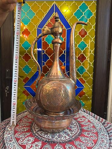 antik samovar alıram: Misdən hazırlanmış əl işi samovar/qəndil tipli su qabı dəsti isteyen — 1